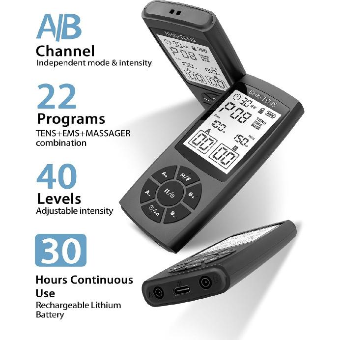 TENS Unit Muscle Stimulator for Pain Relief Therapy, 22 Modes EMS TENS Machine, Electronic Muscle Relaxer for Shoulder Pain Relief, Back Pain,