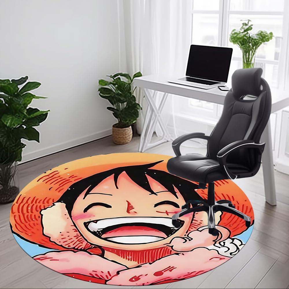 One Piece Luffy Office Round Area Rug, Indoor Mat Suitable For Office,Bedroom Living Room Home Decor, Room Deco A0908130