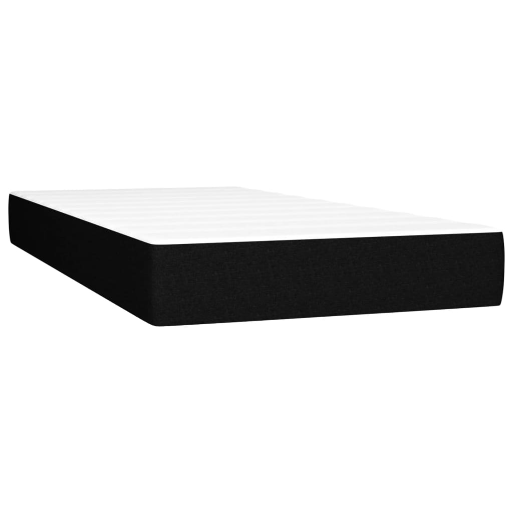 Vidaxl Continental Bed With Mattress, Black, Fabric, 100X200 Cm