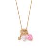 18K Gold Plated Multi-Pendant Necklace with Cross, Mushroom, Heart, Star, Pearl & Starfish on Titanium Steel