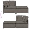 Modular Sofa with Footstool and Cushions Cord Fabric Light Grey