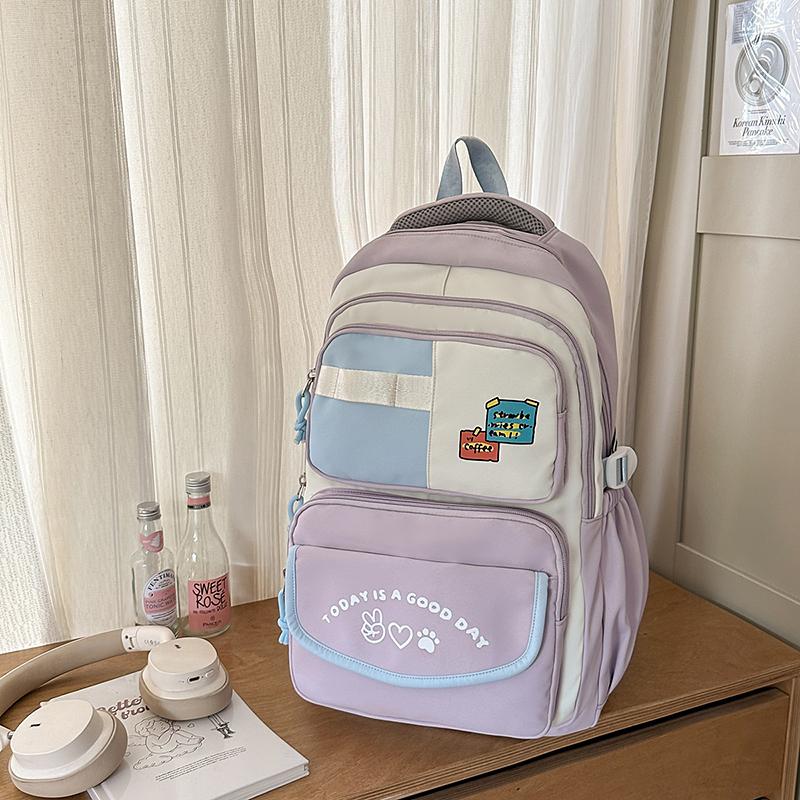 Campus Rucksack mit großer Kapazität, leicht, mit Farbkontrast, Mädchenrucksack, Kinderrucksack