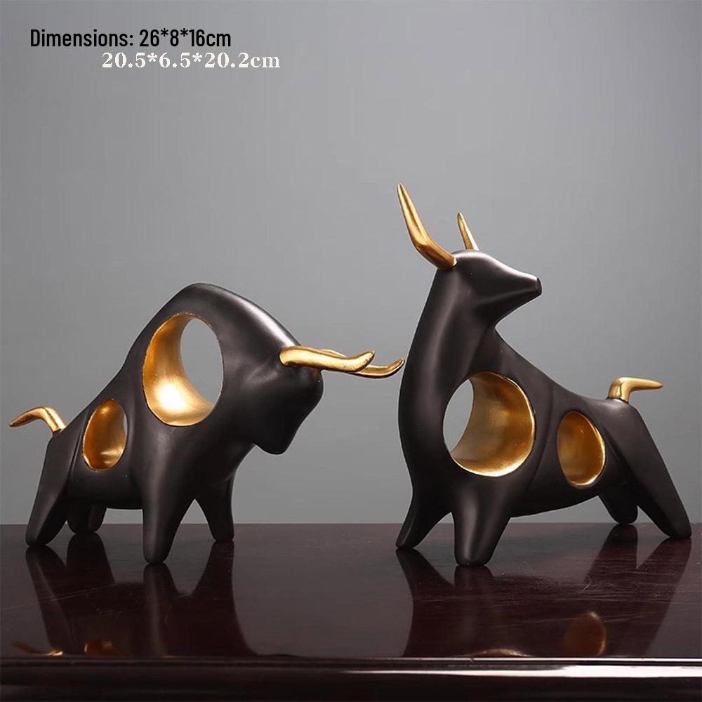 Modern Resin Cow Figurine: Creative Home & Study Decoration, Perfect Gift