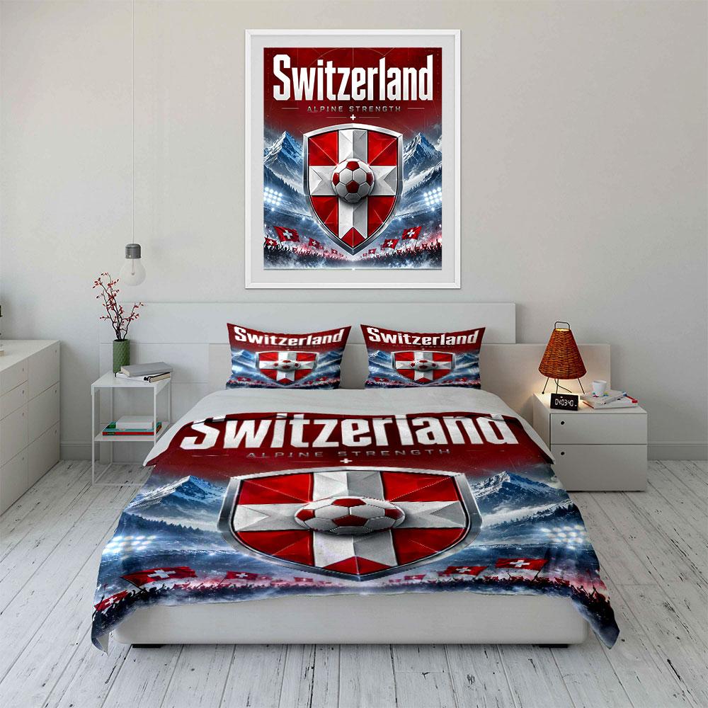 "Switzerland Flag Bedding Set" Bedding Duvet Cover Set Duvet Cover Pillowcases (1 * Duvet Cover 2 * Pillowcases, Without Duvet Insert)