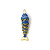 1 Pièce Laiton Océan 3D Émail Poisson Animal Charme Mobile Pendentif Plaqué Or 18K Pour Collier Fabrication DIY 4,1 cm x 1 cm