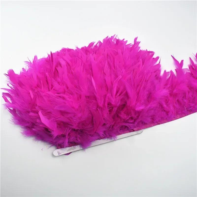 Colored Fluffy Turkey Feathers Trim Tassel Fringe Ribbon Marabou Feather Tape Boa Sewing Costume Clothing Accessories Decoration
