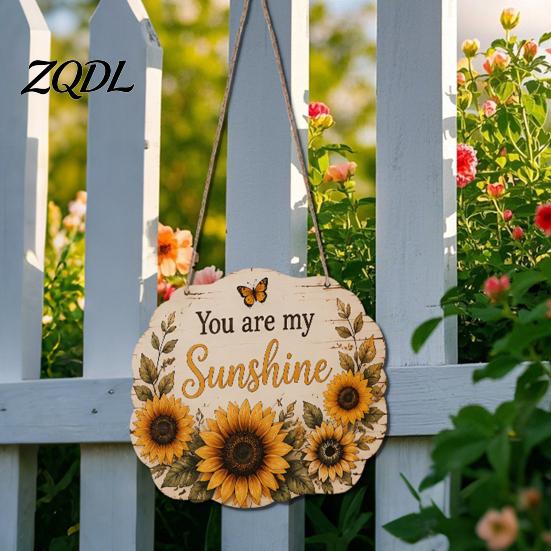 Autumn Harvest Theme Sign Fall Thanksgiving Wooden Door Hanger, 2D Sunflower Pumpkin Gnome Wall Holiday Ornament Plaque, Rustic Farmhouse Hanging