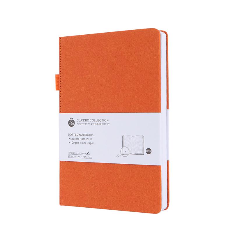 Quaderno A5 a Punti con Numeri di Pagina e Elastico - Spesso Blocco Note per Ufficio