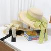 Summer streamer hat women's sunshade sunscreen hat bow straw straw hat seaside beach sun hat