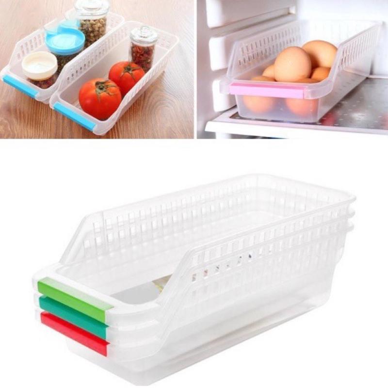 

Space Efficient Organizer Trays 3pcs Storage Bins Set For Kitchen Cabinet Fridge Pantry Utility