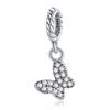 BAMOER 925 Silver Clear 5A Crystal Collection Family Heart Cross Charm Beads fit for Charm Bracelet & Necklace Pendant