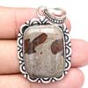 Pendant Rock Chalcedony Gemstone Handmade Mother'Day Silver Jewelry 2"
