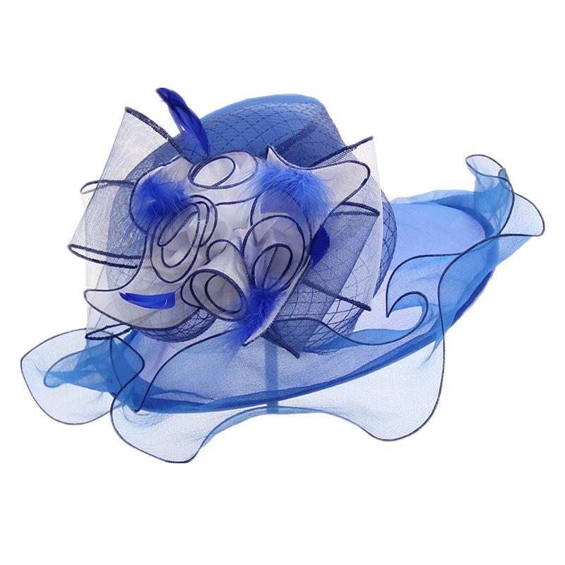 Hat Summer Organza Sun Hat Women'S Flower Mesh Fashion Hat Sun Hat Top Hat