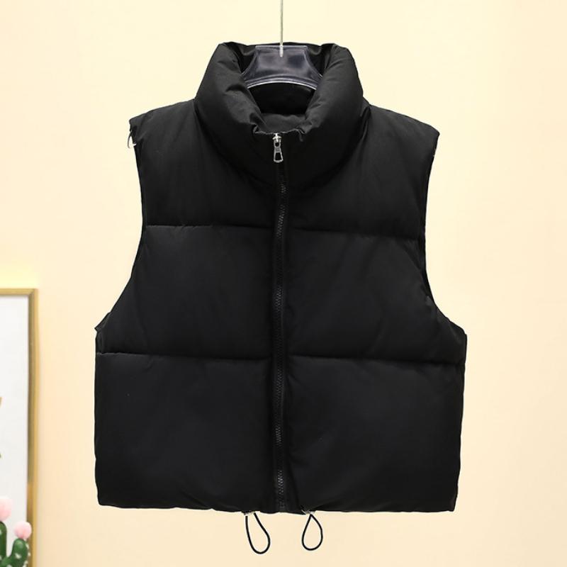 Autumn Winter Women's Korean-Style Western Fashion Sleeveless Down-Cotton Vest Jacket Outer Wear