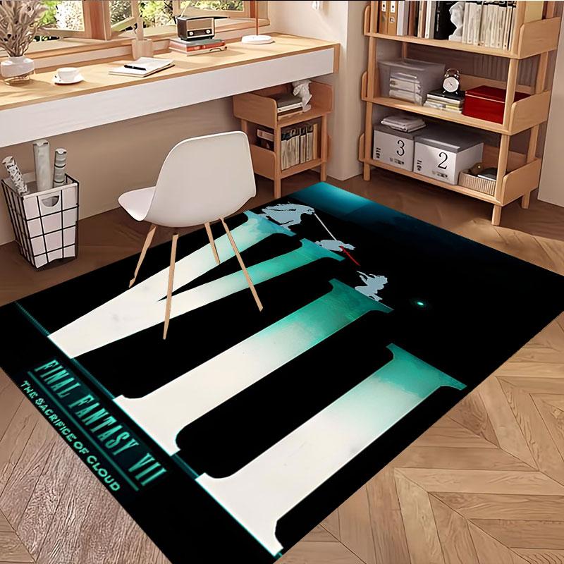 Final Fantasy Print Rug, Washable Floor Carpet, For Entryway Dorm Laundry Room Office Study, Home Decor Birthday Christmas Gift