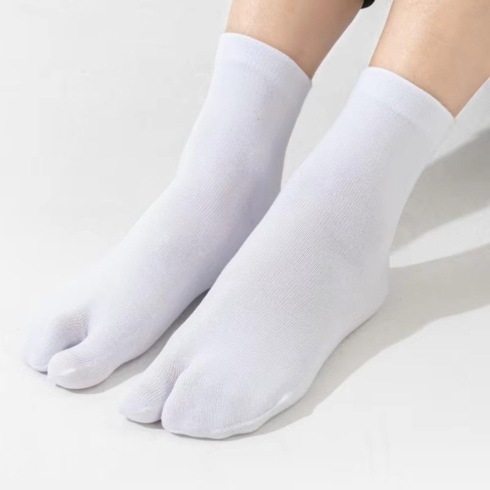 Thin Split Toe Sock Solid Color Mid-Calf Socks Japanese Style Tabi Toe Socks  Girls