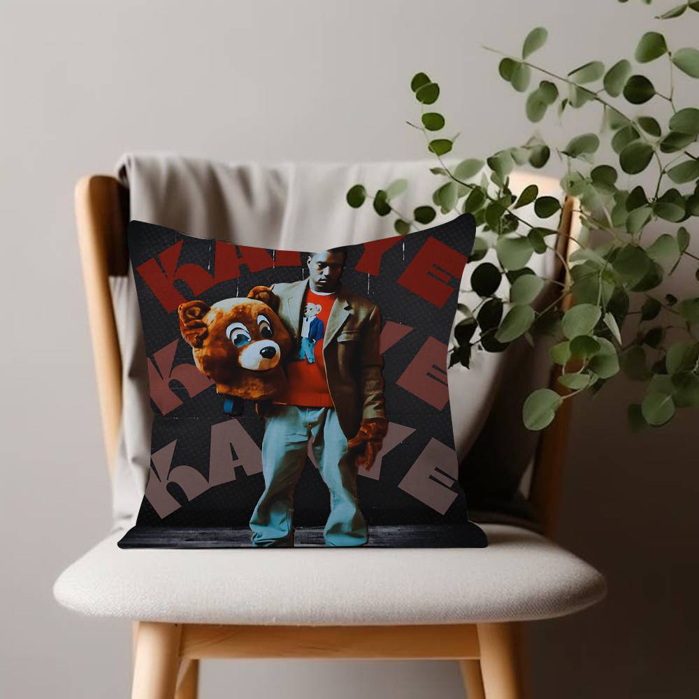 PC KKanye WWest YYe Rapper Painting Cushion Cover Car Throw Pillow Case For Sofa Car Christmas Gift