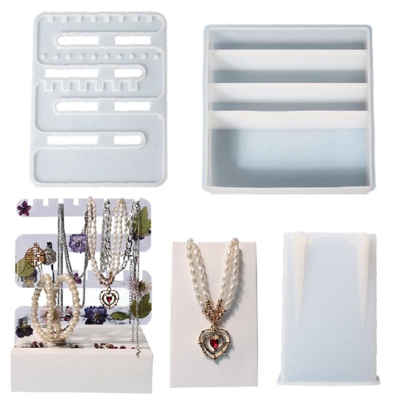 Epoxy Molds for Making Earring Stand Holder Jewelry Organizer DIY Silicone Mold Jewelry Rack Resin Casting Molds Display