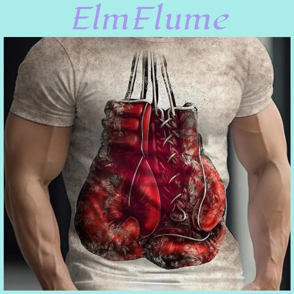 Glove Gym Tshirt Mens Boxing Tee 3d Print Summer Boxing Quick Drying Crew Neck Short Sleeve Tight Tops Mans Casual Clothing