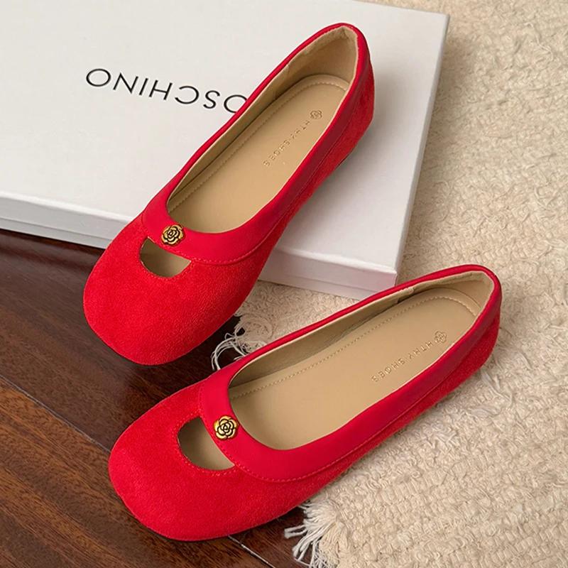 Fashion Flats Women Loafers Shoes Suede Shallow Cozy Soft Woman's Sandals Summer 2025 Casual Designer Walking Sport Sandalias De Mujer