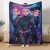 K-POP Anime Girls Group  Four Seasons Soft Warm Blanket  All-Season Thick Knit Polyester Bedspread for Bed, Camping, Travel  Perfect Gift