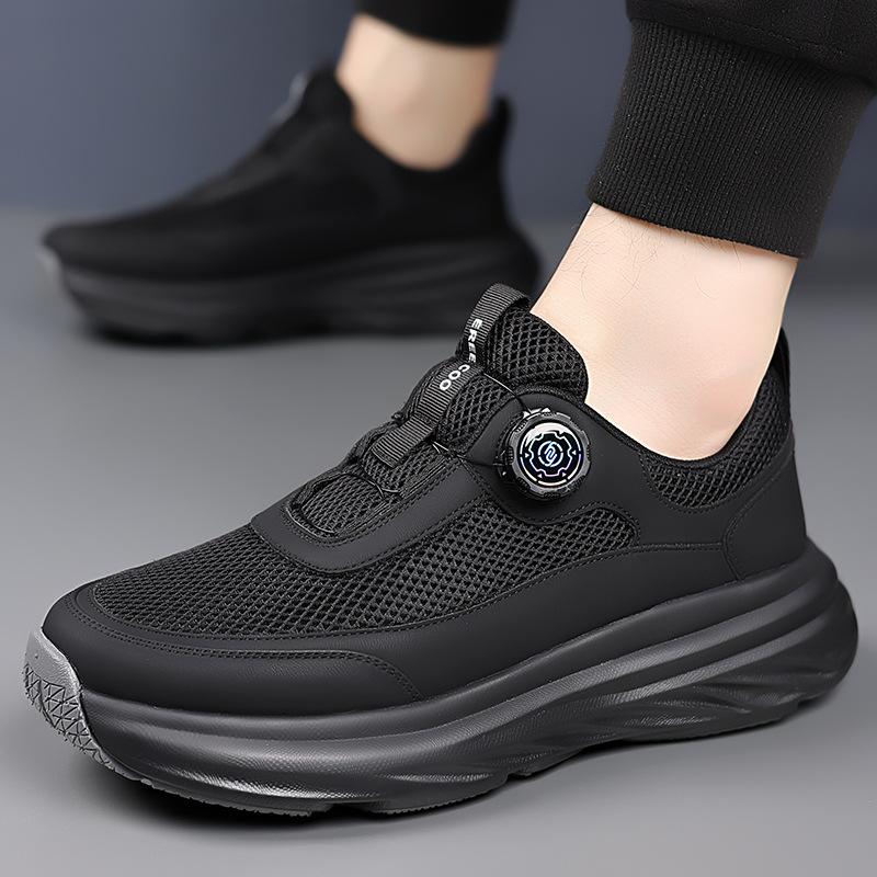 Lace-up-free Knob Men's Shoes Fashion Summer Mesh Breathable Fly-woven Casual Shoes Outdoor Mountaineering Hiking Sports Tide Shoes