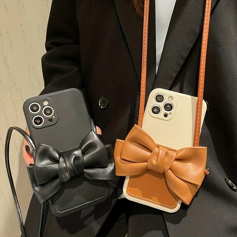 1pc Bow Cross-Body Phone Case – Backpack-Type Rope Design, Compatible with Apple IPhone 14