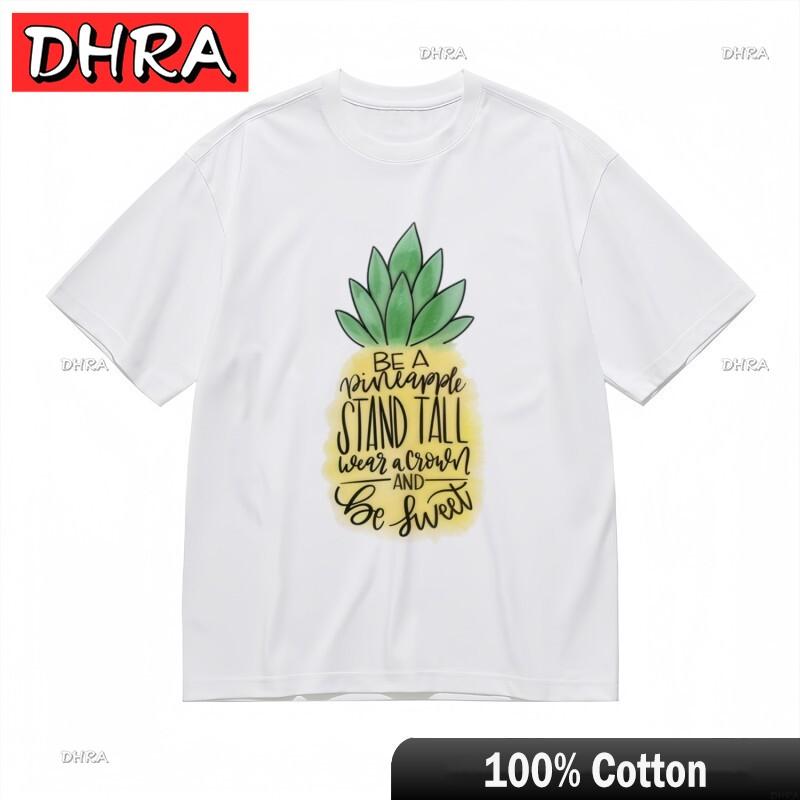 

Womens Trend Classic TShirt Yellow Black Sweet Pineapple Slogan White Tee Graphic Edgy Casual Creative Tops Edgy Casual S