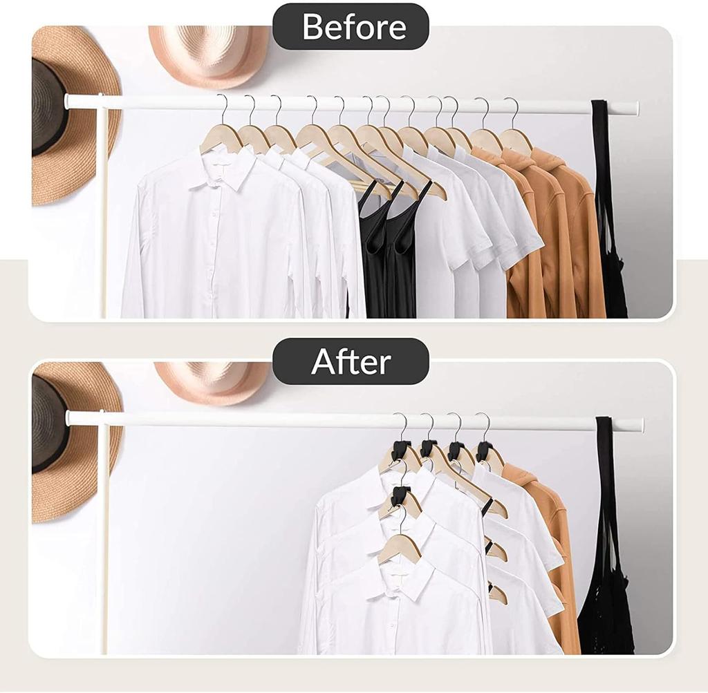 12/24Pcs Clothes Hanger Connector Hooks Heavy Duty Plastic Cascading Clothes Hooks for Space Saving Closet Organizer Hangers