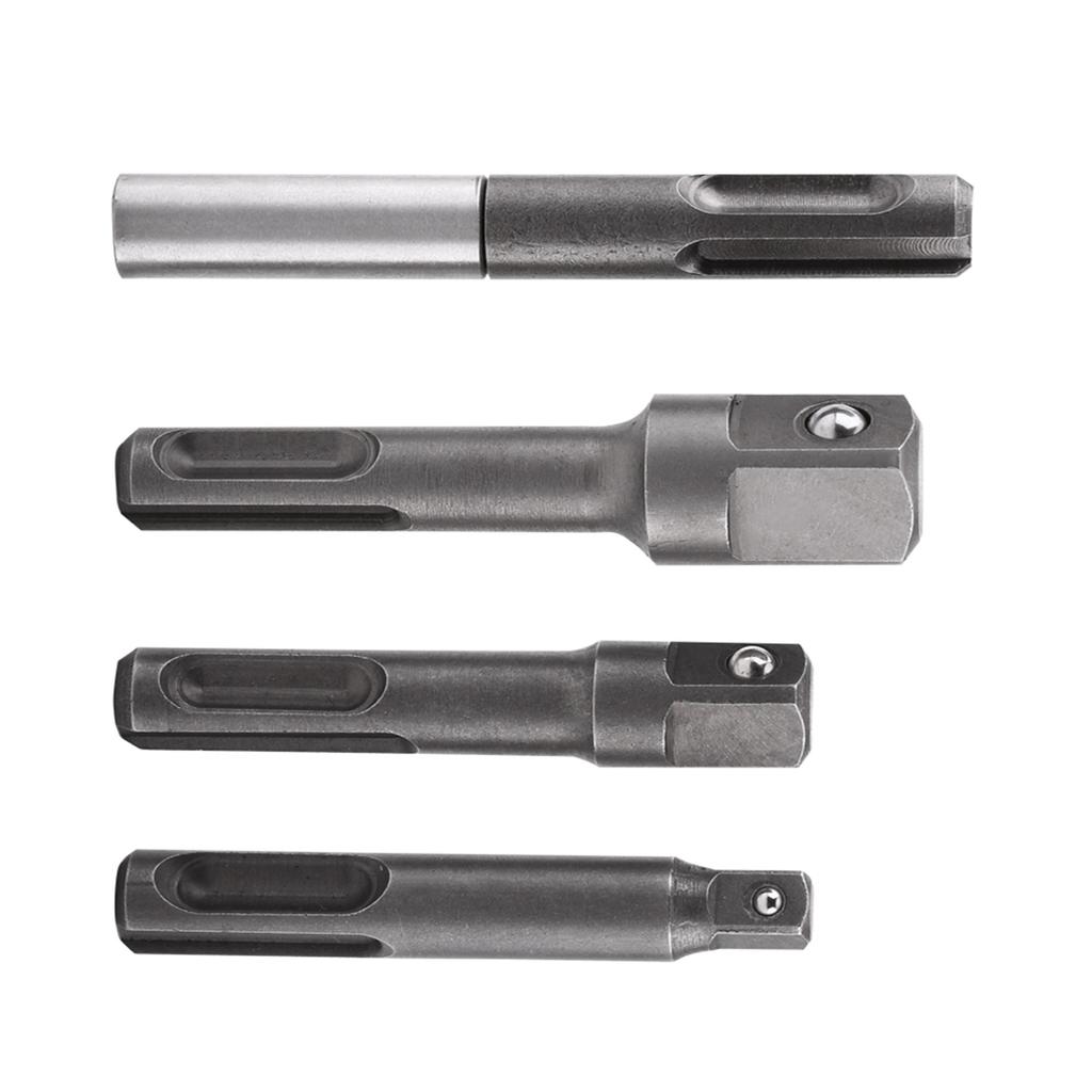 SDS Plus Shank To 1 4 Hex Socket Adaptor and 1 4 3 8 1 2 Square Drill Bit Extension Connector
