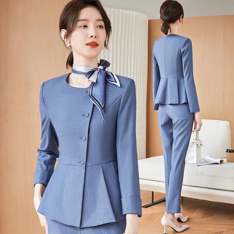 Women s Chinese Style Ruffle Business Suit Set L