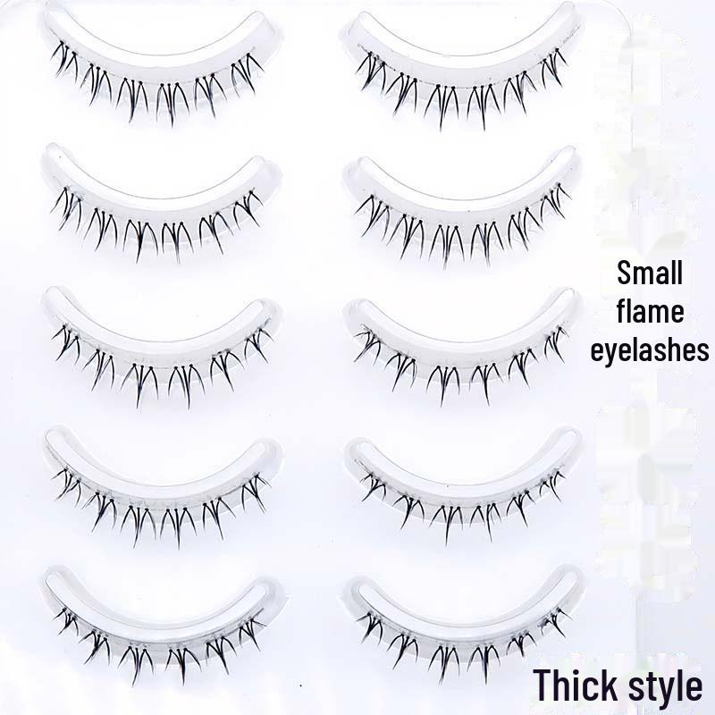 

Meiliyue M16 Натуральные нижние ресницы - Ручной работы, прозрачная основа с маленьким дизайном пламени.