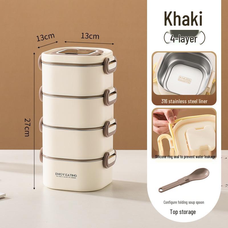 316 Multi-layer Stainless Steel Insulated Lunch Box for Office and School – Portable Bento with Lid