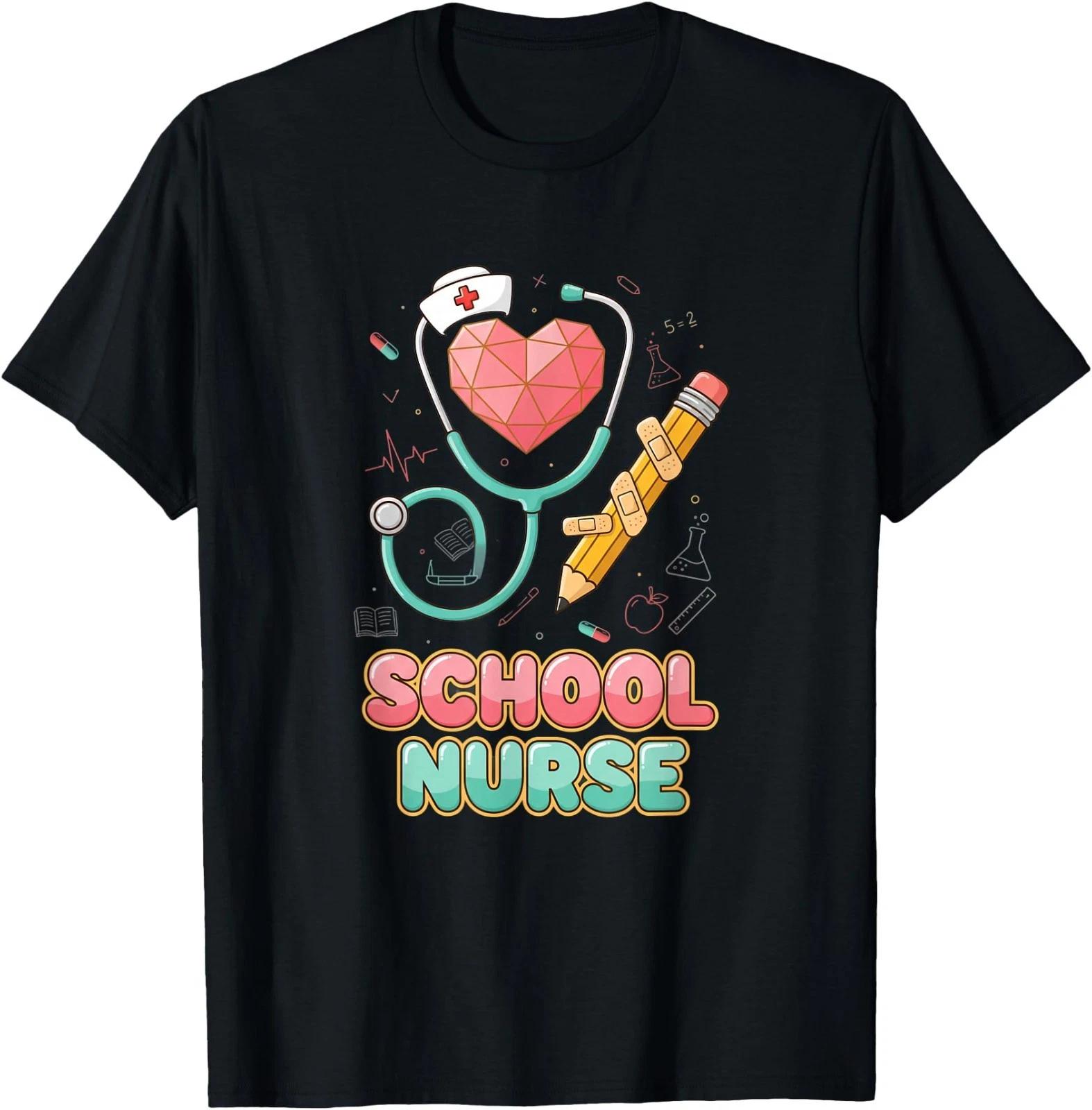 Nurse School Nurse & Stethoscope, School Nurse Life T-Shirt M