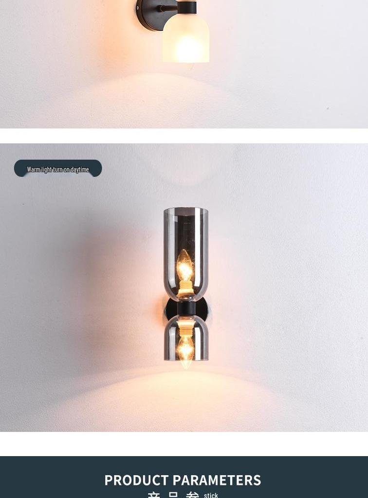 Lan Chen Nordic Double-Head Glass Wall Lamp for Living Room or Hallway