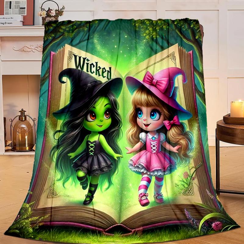 1PC Magic Witch And Friendship Flannel Blanket Gift, Suitable for Both Men And Women, Soft Ideal for Beds And Sofa, Birthday Or Christmas Gift