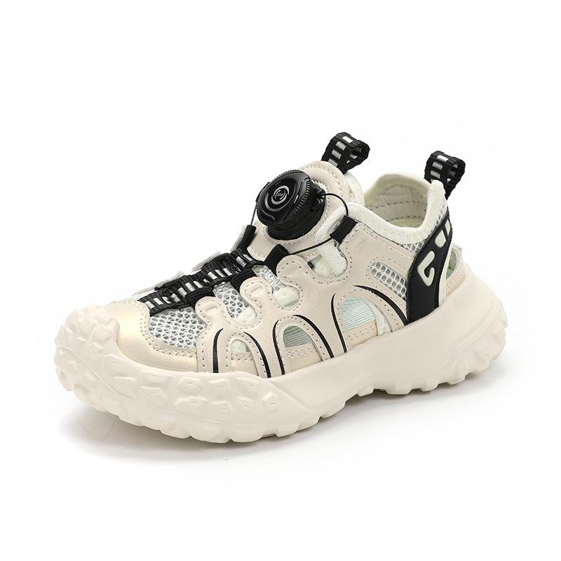 Children's Rotating Buckle Sports Sandals2026New Summer Style Boys' Stylish Single Mesh Hollow Girls' Casual Shoes