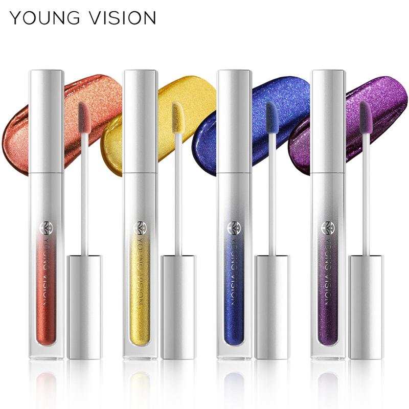 

YOUNG VISION 8 Colors Of Metallic Color Lasting Pop Flash Lip Glaze Waterproof Sweat Highlight Highlighting Eyeshadow Liquid 8159-setA