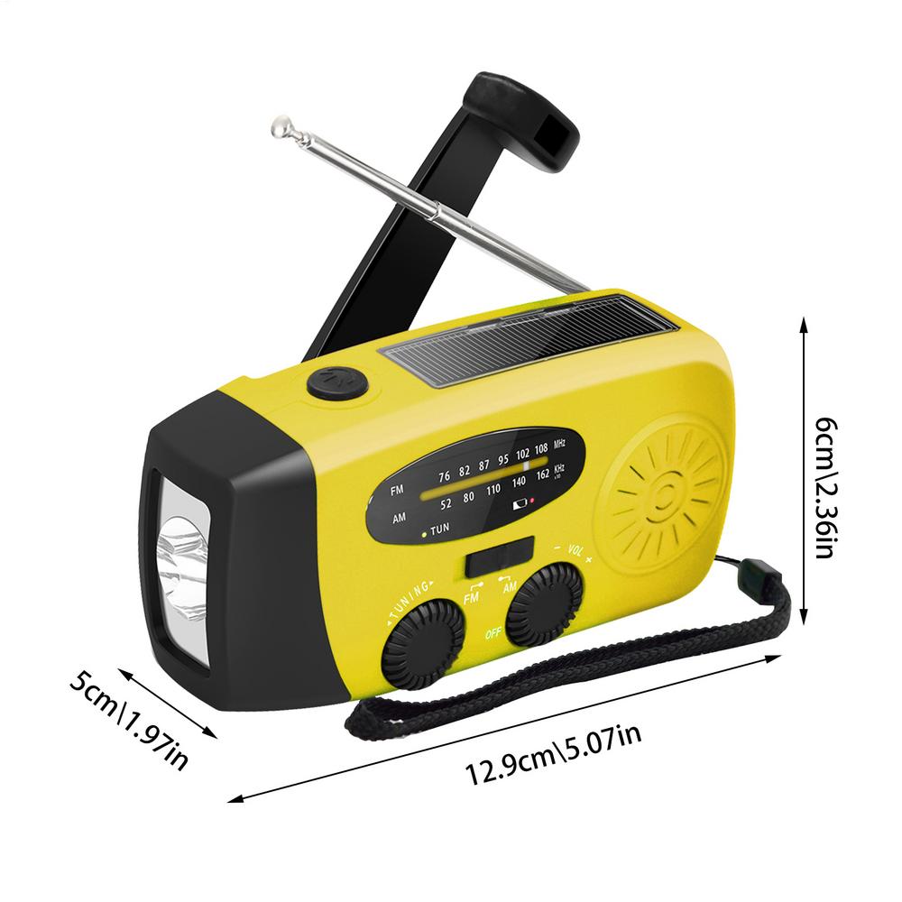 

Emergency Weather Radio Solar Hand Crank Radio Mobile Phone Charging Lighting Table Lamp Multifunctional SOS Alarm