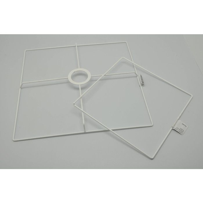 Ens. Armature abat-jour pyramide base carré 25 20 cm