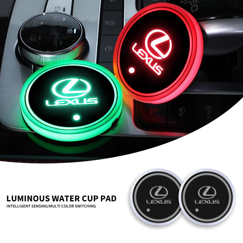 1/2pcs Car USB Charging Luminescent Cup Pad Interior Atmosphere Lamp for Lexus ES300 RX330 RX300 GS300 IS250 IS200 CT200h NX RX
