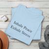 Inhale Peace Exhale Stress and Kids Tshirt, Mindfulness Quote Tee, Yoga Meditation Gift, Positive Energy T-and Kids Tshirt