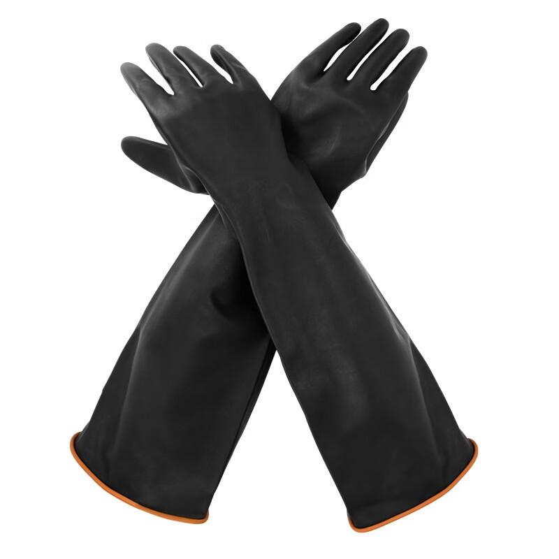Thickened Acid-Alkali Resistant Latex Chemical Protective Gloves 5 Pairs