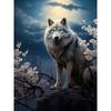Diamond Painting Full Drill White Wolf Flower Animal Diamond Painting Handmade Art Landscape Diy Diamond Mosaic Painting Home Decoration