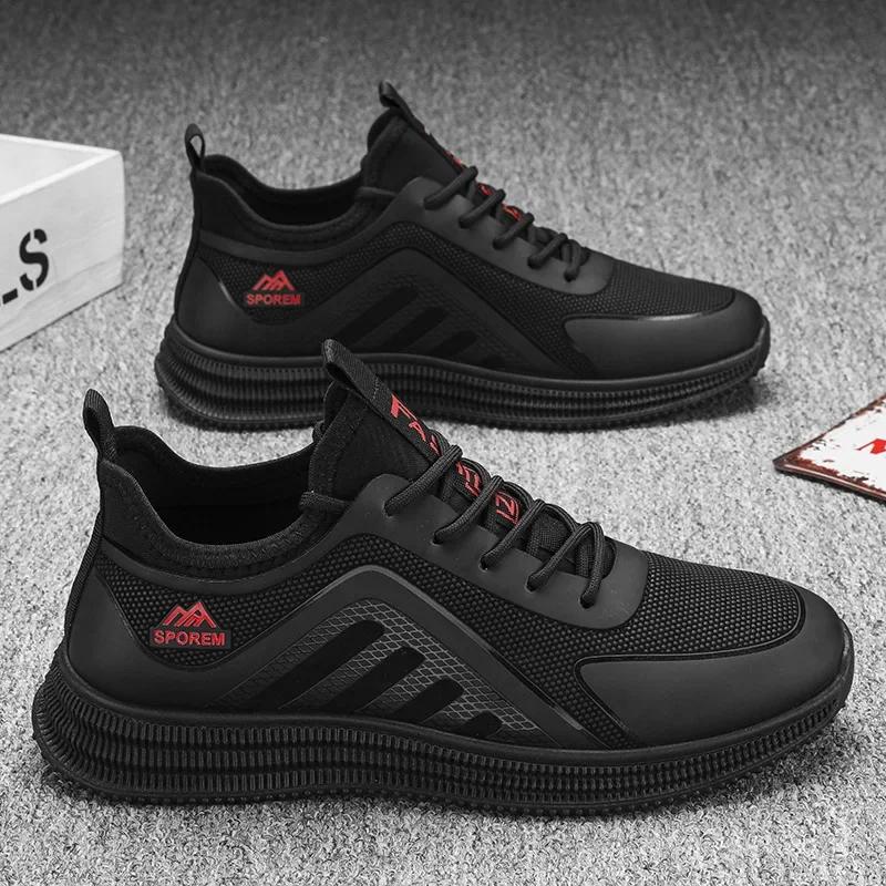 Men's Lightweight Soft Sole Casual Comfortable Shoes Thin Flat Bottom Resistant To Dirt Trendy Streamline Anti-slip Sports Shoes