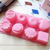 Food Grade Soft Silicone Eight-flower Patterns Handmade Soap Mold Chocolate Cake Mold Soap Making Set Silicone Liquid Crafts