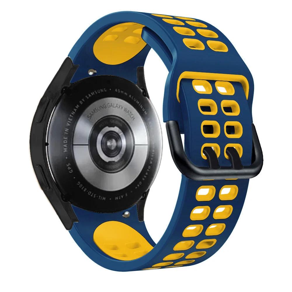 No Gap Silicone Strap for Samsung Galaxy Watch 7/6/5/4 44mm 40mm 5 Pro 45mm Two-Color Wristband Watch 6 4 Classic 47mm 43mm Band