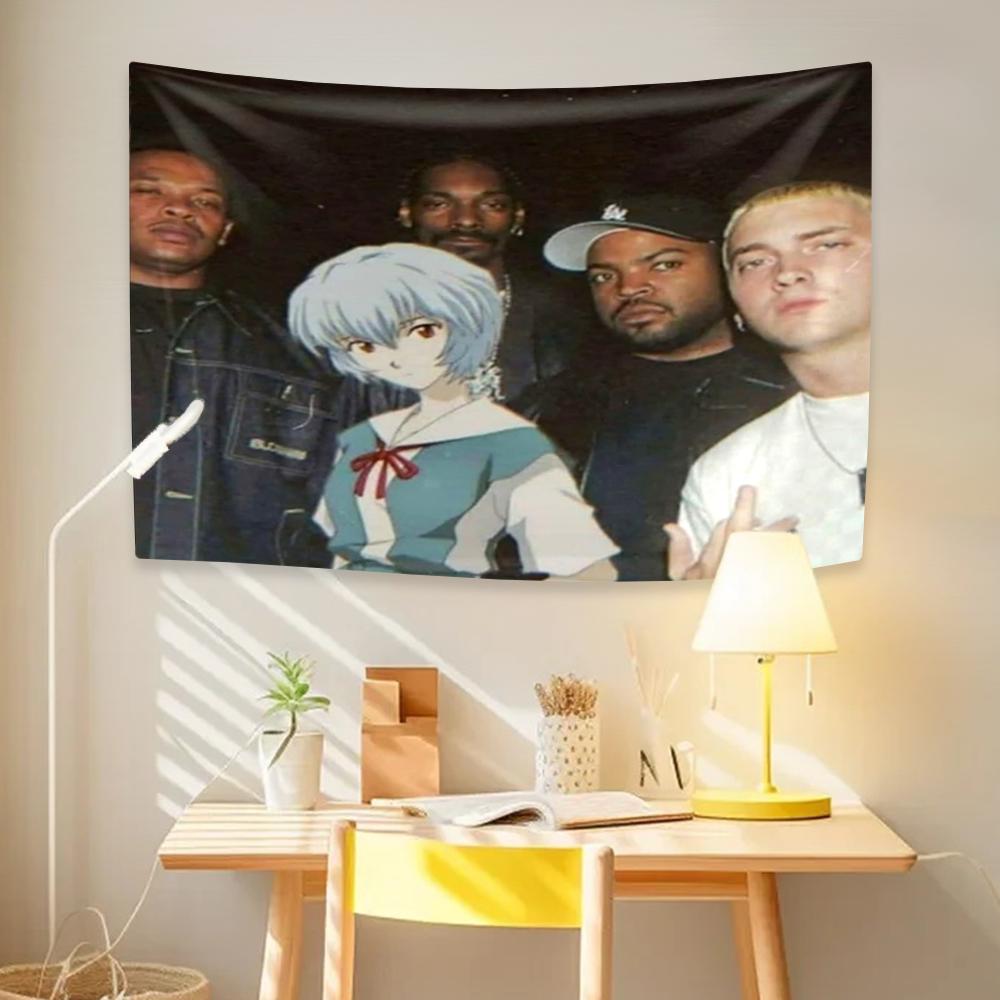 Rapper und Anime-Mädchen Wandteppich Kreative Heimdeko Ästhetik Wandbehang Abdeckung Wohnzimmer Schlafzimmer Hintergrund Fans Geschenk