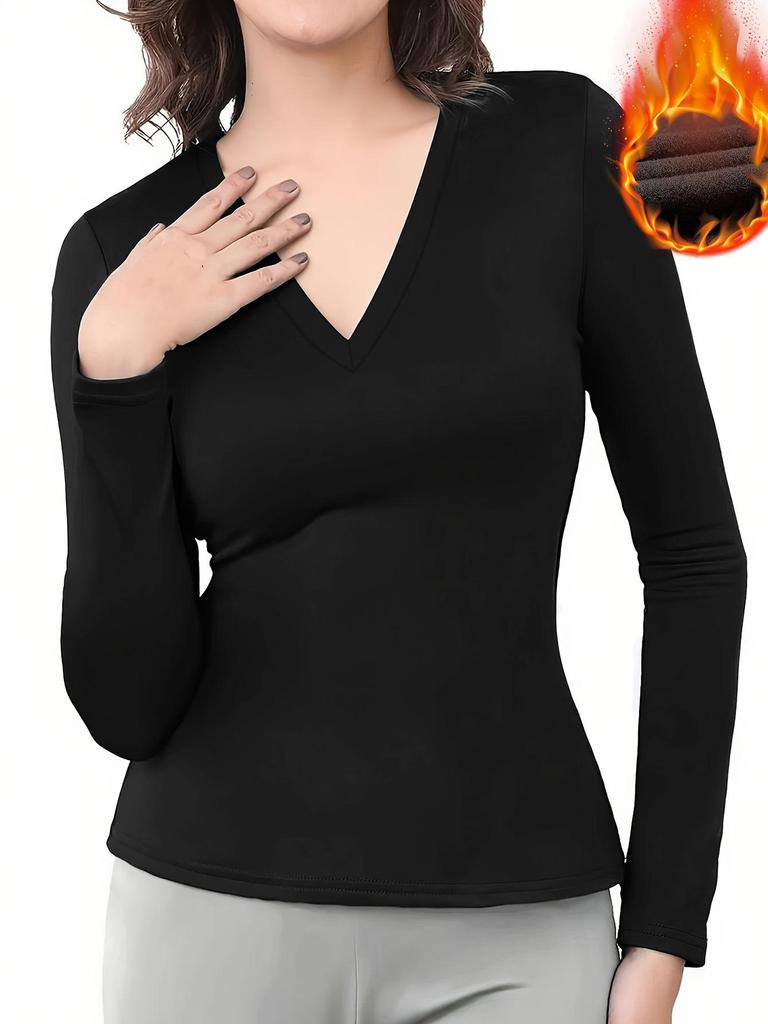 European & American Women's Slim-fit Long-sleeve Plush Warm Home Top