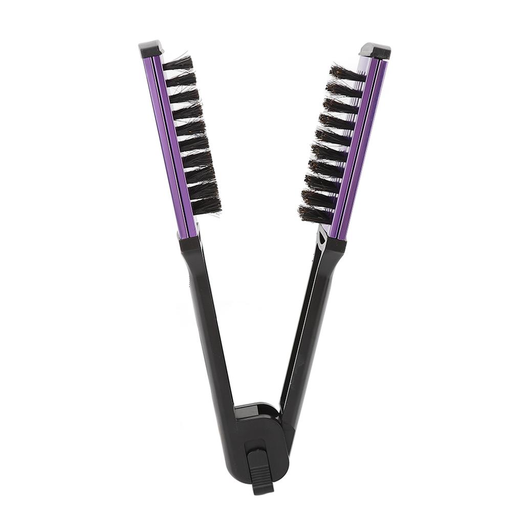 Clamp Flat Brush Double Sided Hair Straightening Artificial Bristle Splint Flat Brush